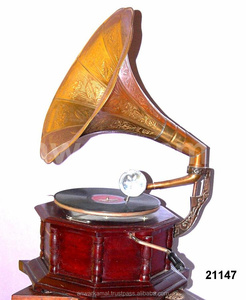 Mejor alta calidad nuevo diseño de madera y latón Gramófono - Product Image 2