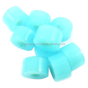 Aqua-Cuentas de Calcedonia para neumáticos, 14x8x4,5mm, piedras preciosas lisas, agujero grande, IG0101 - Product Image 2
