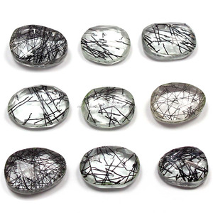 ควอตซ์สีดำทรงบริลเล็ตต์คัต งานแฮนด์เมด คุณภาพพรีเมียม รูปทรงโรสคัตสวยงาม หินหลวมผสมรูไทล์ ขนาด 8-25 มม. น้ำหนัก 2-10 กรัม รูปทรงไม่สม่ำเสมอ - Product Image 3