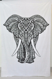 Indian <strong>Elephant</strong> Mandala Tapestry Bohemian <strong>Vintage</strong> Cotton Bedspread Throw 60 X 90 Size Anime <strong>Printed</strong> Wall Hanging Table Cloth - Product Image 6