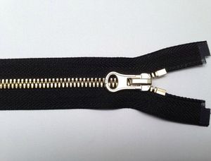 Dientes de maíz Cremallera de bloqueo automático de extremo abierto de metal de alta calidad 100 Longitud para jeans - Product Image 3