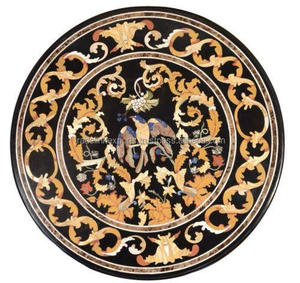 Table basse élégante en marbre avec incrustation de micro-mosaïque Design moderne incrusté Pietre Dure pour le salon, la salle à manger ou la maison - Product Image 1