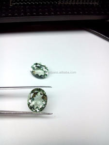 Pierre ovale en améthyste verte calibrée de 10*12 mm pour la fabrication de bijoux - Product Image 2