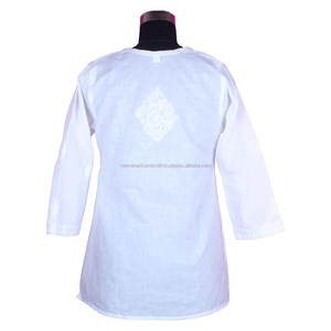 DR161 Pollo Bordado Top/ Kurti Algodón Bordado Kurta Túnica Western Party Wear Diseñador Kurtis Nueva llegada Fancy Hot - Product Image 2