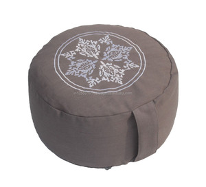 Turquoise Embroidered Pleated Zafu Cushion Indian Supplier's Function Pillow & Positioner for Meditation Purposes - Product Image 5