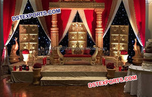 Decoraciones de escenario de boda india tradicional Radha Krishan Jhrokha Panel para ceremonias de boda - Product Image 6