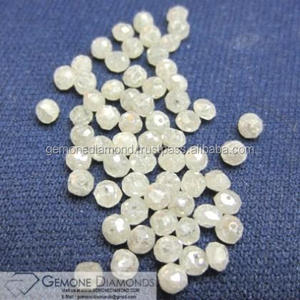 Natural white color faceted diamond beads drilled Indian manufacture White Faceted Diamond Beads