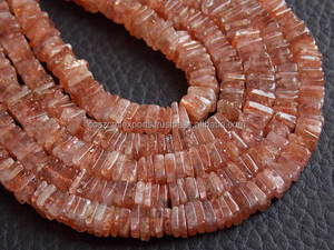 Nouvel arrivage de perles en forme de Heishi en cristal fin 6X5 MM pierre de soleil orange prix de gros pour la fabrication et la conception de bijoux - Product Image 4