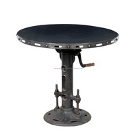 Table Basse Industrielle Vintage en Fonte, Hauteur Réglable, Durable, Écologique, Meuble de Salon en Métal pour la Maison