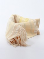 Châle Foulard Marocain en Soie Végétale Fait Main Élégant pour Femme, Été, Uni, Rayé, Beige, Long, à Franges, Tissé à la Main, Qualité Supérieure