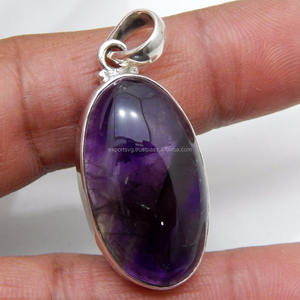 Colgante de Plata de Ley 925 de amatista para mujer, estilo religioso clásico para bodas y fiestas con dijes de patrón de números - Product Image 1