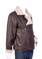 Veste de modelage en cuir d'agneau véritable pour hommes, veste bombardier à Double Face pour hommes