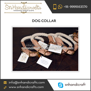 Quality Tested <b>Light</b> Weight Cotton Leather <b>Dog</b> Collar With Fine Stitching - Product Image 1