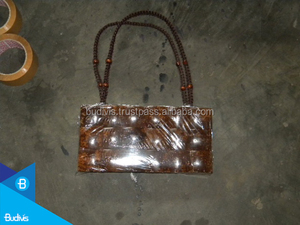 กระเป๋าถือผ้ามะพร้าวรีไซเคิลธรรมชาติทำด้วยมือมีลายจุดแบบซองจดหมาย - Product Image 3