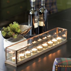 Glass Box <b>Lanterns</b> Modern Decorative Candle <b>Lantern</b> <b>Black</b> Color - Product Image 3
