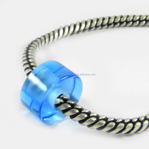 14X8X4.5มม.ยางลูกปัดBlue Topaz HydroอัญมณีBig Holeลูกปัดยุโรปสำหรับสร้อยข้อมือ-IG0099 - Product Image 1