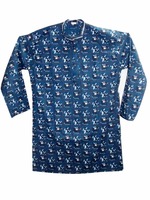 Kurta — t-shirt pour hommes avec imprimé indien, tunique kurta Boho gitan en coton, décontractée, Yoga, luxueux, de styliste, 2020