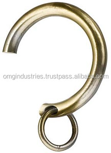 Omg Industries Solid Brass Half-<b>Curtain</b> Ring Premium Metal <b>for</b> <b>Curtain</b> Poles <b>Tracks</b> & Accessories - Product Image 3
