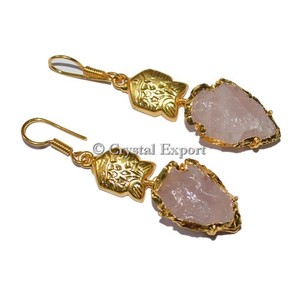 <b>Top</b> Seller Fancy Jasper Arrowheads Butterfly <b>Earrings</b> Fashion Drop Design with Crystal Export Elegant Gemstone Brass Jewelry - Product Image 1