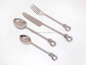 Ensemble de couverts en acier inoxydable Note Design Poignée Argent Couverts Polis - Product Image 2