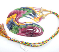 Collar de piedras preciosas facetadas, cuentas de rondelle, Esmeralda natural, rubí, zafiro, cuentas