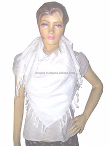 100% Cotton Jacquard Shemagh <b>Scarf</b> Indian Design 52x52 Size for Summer or Winter With Printed Logo & Satin Pattern - Product Image 4