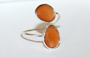 Moonstone <b>Ring</b> Cabochon Gemstone Handmade 925 Sterling Silver Peach Moonstone <b>Rings</b> for Women by <b>Indian</b> Suppliers - Product Image 3