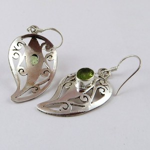 925เงินสเตอร์ลิงผู้ผลิตเครื่องประดับ Peridot ต่างหูพลอยเครื่องประดับเงินออนไลน์เครื่องประดับเงิน - Product Image 5