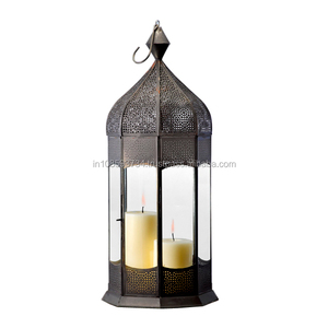 Linterna de vela de Metal de estilo Retro para decoración de interiores hecha en India, linterna marroquí de Venta caliente a bajo precio - Product Image 1