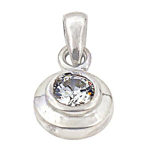 Impressionnant pendentif en argent sterling 925 massif avec zircon taille brillant, écologique, personnalisable, bijoux féminins, cadeaux parfaits - Product Image 1