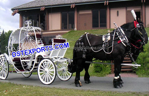 Carruaje de doble caballo para boda, carruaje de Cenicienta, elegante - Product Image 5