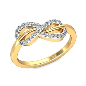 Bague infini en diamant naturel 0,30 ct |   Bague élégante en or jaune 14 carats, design infini, bijoux fins pour mariage et fiançailles, cadeau pour femme - Product Image 1