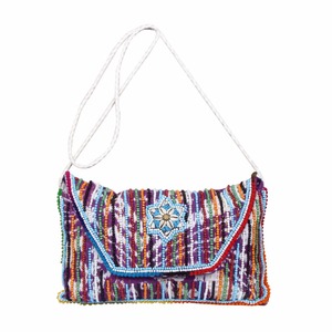 Women's Banjara Hand <b>Beaded</b> Designer Tote Bag Zipper Closure Candy Pattern Pillow Shape Handwork Embroidered Canvas <b>Handbag</b> - Product Image 3