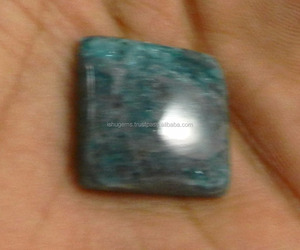 Apatita neón natural cabujón de 4.44 g, cuadrada de 18 mm, piedra preciosa para joyería - Product Image 3