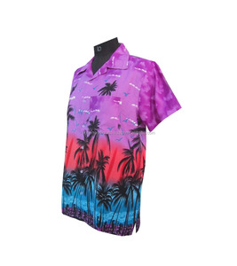 เสื้อเชิ้ตฮาวายของผู้ชายเสื้อ100% ผ้าโพลีเอสเตอร์คอกลมเสื้อลำลองแขนสั้นพิมพ์ลายดอกไม้งานตามสั่ง - Product Image 6