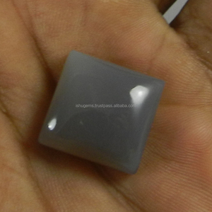 Calcedonia gris de 18 mm, 4.60 g, cabujón cuadrado, piedra preciosa de última generación para la fabricación de joyas - Product Image 3