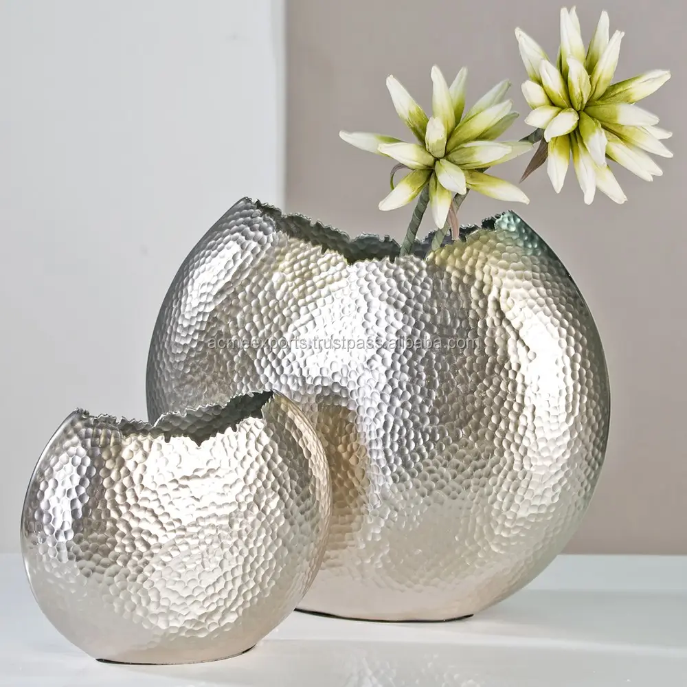 Handcrafted Aluminium Hohe Qualität Blume Vasen Mit Gehämmert