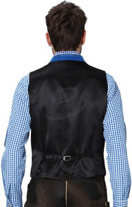 Gilet sans manches noir/bleu de walassortie, pour hommes, veste décontractée avec col ras du cou, tissu walhaute à motif solide, pour les adultes, automne - Product Image 3