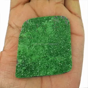68,91 Gms, piedra preciosa natural granate Uvarovite rara 6.0X5.5cm piedra preciosa suelta de forma libre elegante IG3265