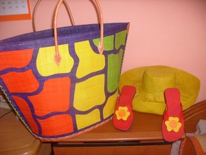 รองเท้าแตะราฟเฟอร์เปิดนิ้วเท้าและธ็องพร้อมเบาะอากาศทำจากภายนอกฟางธรรมชาติ - Product Image 2