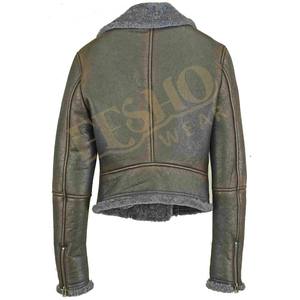 Blouson d'aviateur en cuir de mouton élégant pour femmes Vêtements d'extérieur chauds Vêtements d'hiver Respirant Fashion Forward Design - Product Image 3