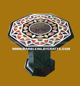 Coffee <b>Marble</b> <b>Table</b> <b>Top</b>, Black <b>Marble</b> Inlay <b>Table</b> <b>Top</b> - Product Image 1