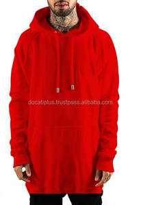 Custom Men's Tall Long <b>Hoodie</b>/Sweatshirt 100% Cotton Waterproof OEM Design Plain & Printed Pattern Elongated with <b>Lined</b> Collar - Product Image 2