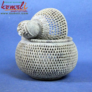 Finest Handmade Soapstone Tealight Candle Holde Intricately Carved Decorative Home & Table Accent - Product Image 4