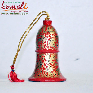 Campana de madera para decoración navideña, adornos personalizados pintados a mano, multicolor - Product Image 6