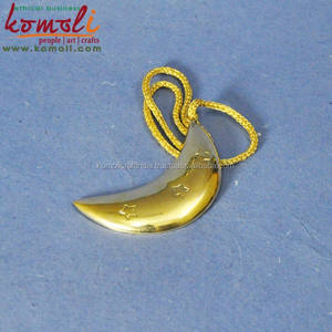 3D ดวงจันทร์ทองเหลืองโลหะโกลเด้นต้นคริสต์มาสตกแต่งเครื่องประดับ - Product Image 3