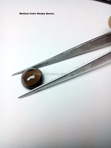 Cuarzo ahumado natural 12*12mm cabujón redondo venta al por mayor cabujón piedra preciosa Lisa suelta - Product Image 2