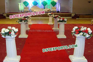 Wedding Roman Pillars With Crystals White Fiber Roman Crystal Walkway Pillars Different Style Wedding Corridor PillarsUSA - Product Image 2