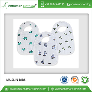 ผ้าฝ้ายปกติซูเปอร์ซอฟท์ให้อาหารเด็กมัสลิน Bibs สำหรับการขาย - Product Image 3