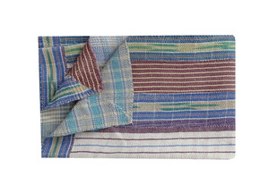 <b>Indian</b> Hand Stitch Cotton Sari Blanket Vintage Stripe Handmade Kantha <b>Throw</b> - Product Image 2